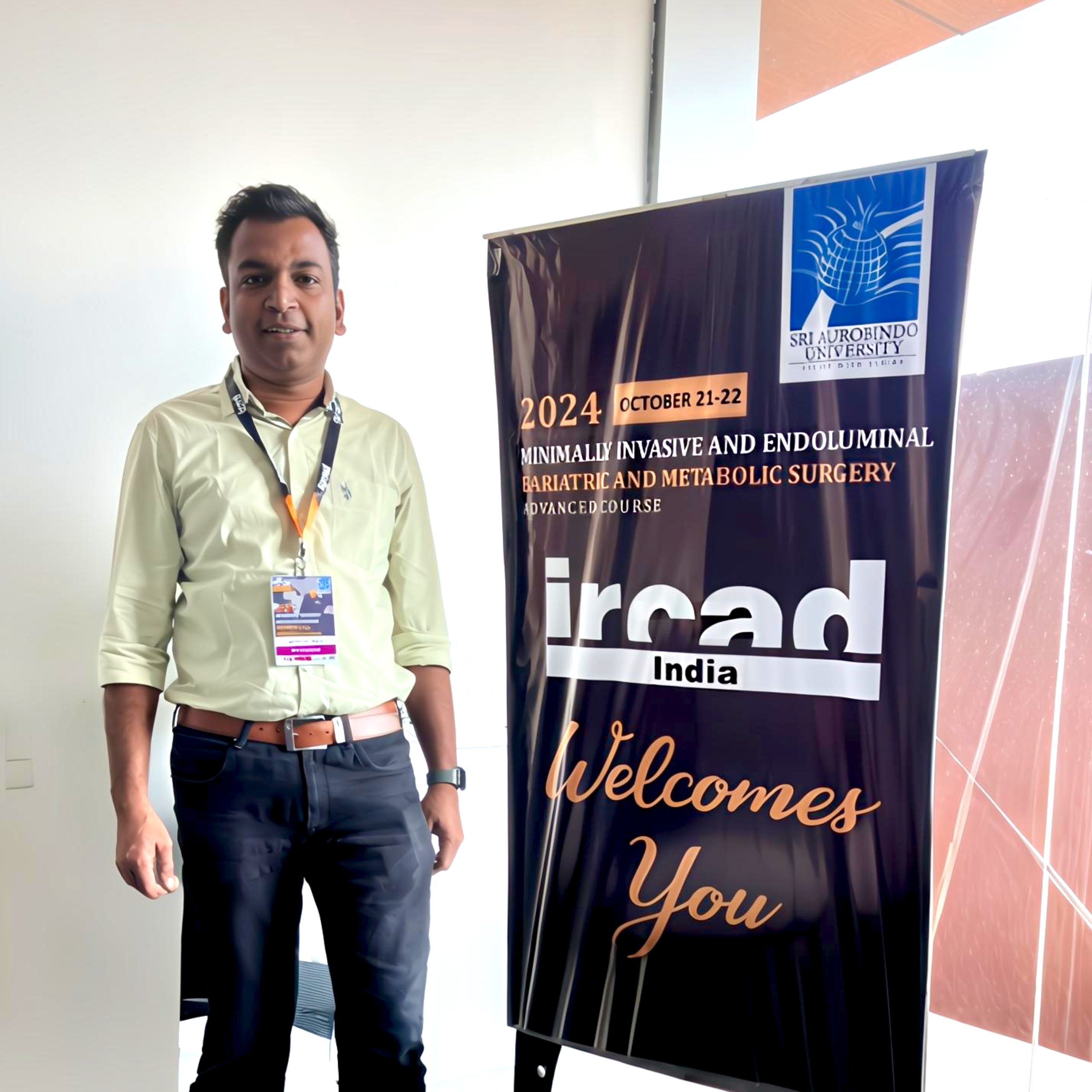 Dr Bhavin Baria at a surgical conference / training course